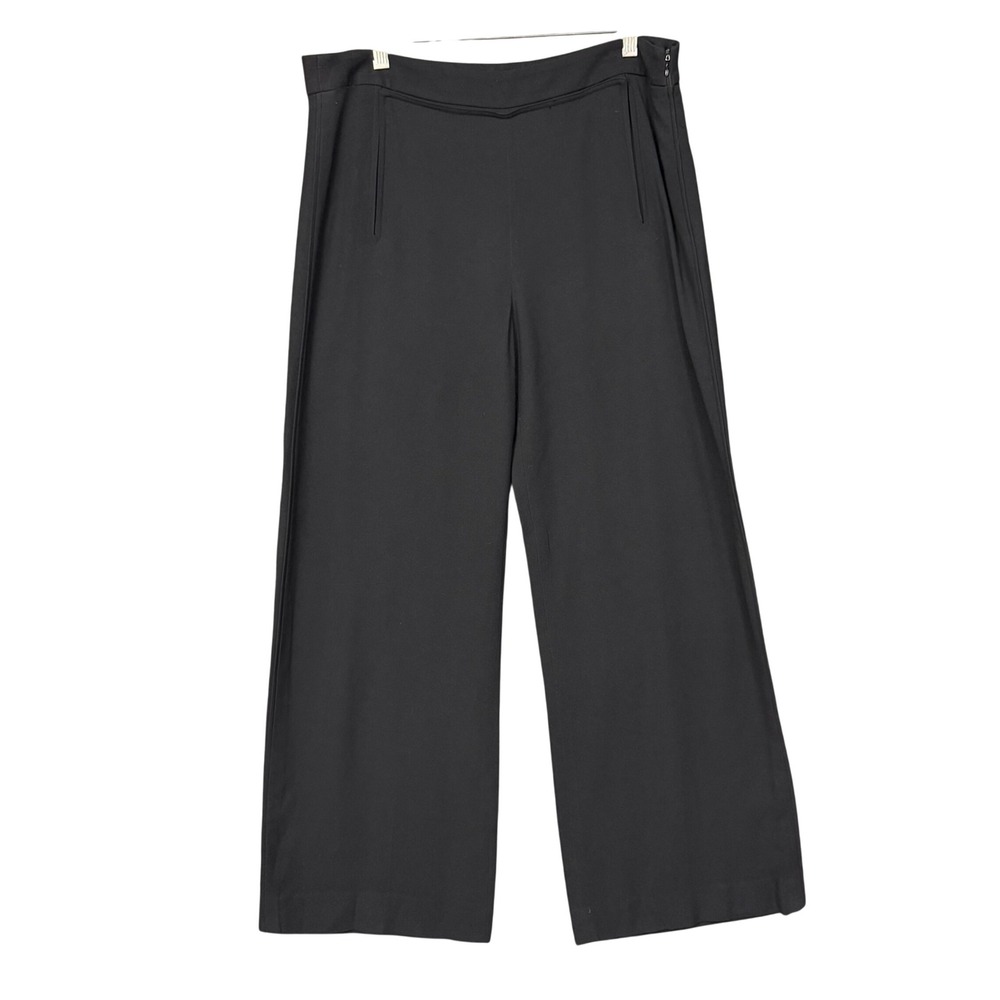 Giorgio Armani Pants Womens 42 Approx US 6 Black Wide Leg Side Zip Made In Italy